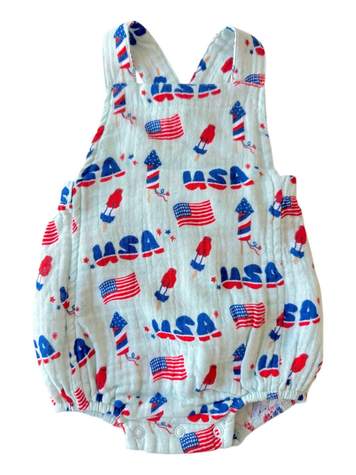 4th of July Blue | Muslin Retro Sunsuit