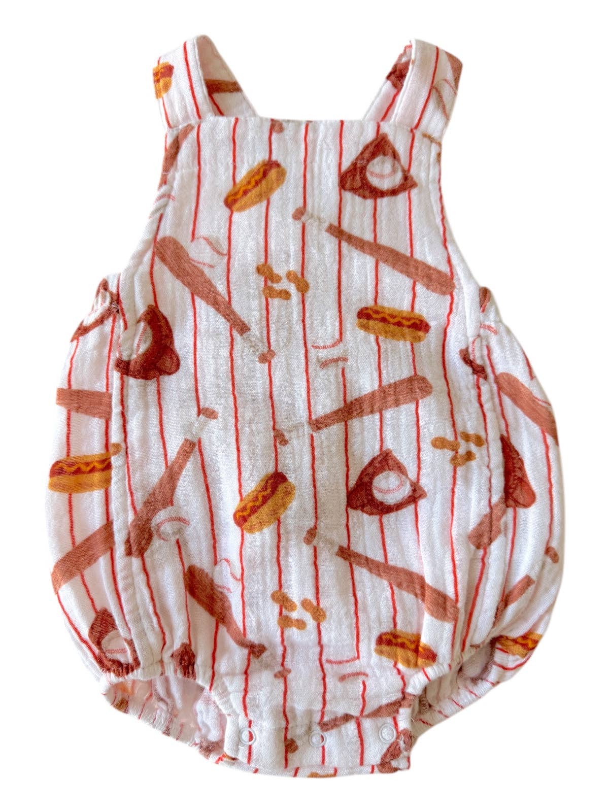 Muslin Retro Sunsuit, Baseball Game